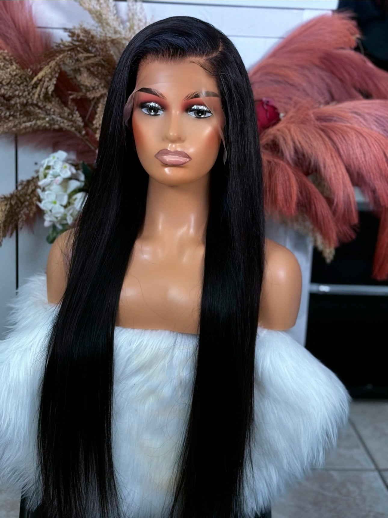 Straight human hair wigs